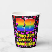 28e verjaardag: Het liefhebbende Kunstpatroon, Reg Papieren Bekers (Voorkant)