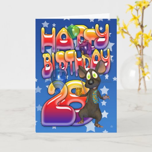 28e verjaardag Kaart, Happy Birthday Kaart (Gele Bloem)