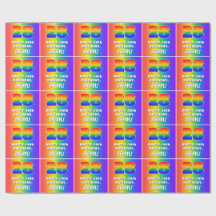 28e verjaardag: kleurrijk, vun regenboogpatroon # 