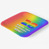 28e verjaardag: kleurrijk, vun regenboogpatroon # papieren bordje (Gebogen)