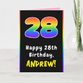 28e verjaardag: kleurrijke regenboog # 28, aangepa kaart (Voorkant)