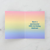 28e verjaardag: kleurrijke regenboog # 28, aangepa kaart (Binnen)