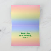 28e verjaardag: kleurrijke regenboog # 28, aangepa kaart (Binnen)