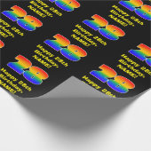 28e verjaardag: Leuke, kleurrijke regenboog geïnsp Cadeaupapier (Hoek)