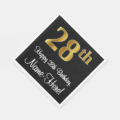 28e verjaardag ~ Luxurieuze Faux Gold-look # Servet (Hoek)