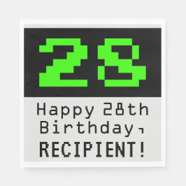 28e verjaardag - nerdy / geeky stijl "28" & naam servet