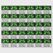 28e verjaardag - Nerdy / Geeky Style "28" en naam Cadeaupapier (Vlak)