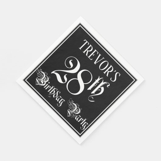 28e verjaardag Partij — Fancy Manuscript + de Naam Servet (Hoek)