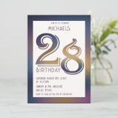 28e verjaardag uitnodiging (Staand voorkant)
