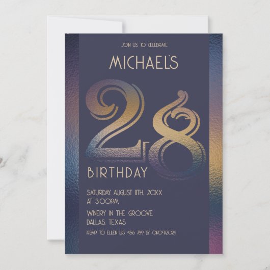 28e verjaardag uitnodiging (Voorkant)