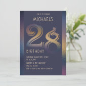 28e verjaardag uitnodiging (Staand voorkant)