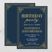 28e verjaardag uitnodigingen Verjaardagsfeest jong (Voorkant / Achterkant)