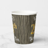 28e verjaardag van de Faux Gold & Faux Wood Papieren Bekers (Rechts)