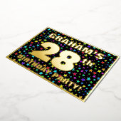 28e verjaardag van de gevechtsdag - Fun, kleurrijk Folie Uitnodiging (Gedraaid)