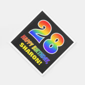 28e verjaardag: Vet, Leuk, Eenvoudig, Regenboog 28 Servet (Hoek)