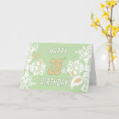 28e verjaardag wenskaart kaart (Gele Bloem)