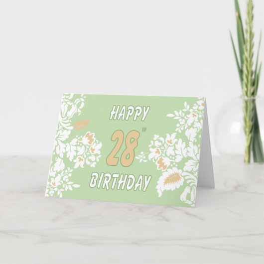 28e verjaardag wenskaart kaart (Voorkant)