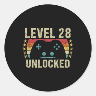 28e Verjaardagscadeau 28 Jaar Oud Jongen Meisje G Ronde Sticker