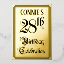 28e Verjaardagsfeest — Elegant Schrift + Aangepast