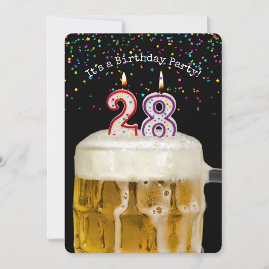 28e verjaardagskaarsenfeest kaart (Voorkant)