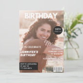 28e verjaardagsuitnodiging voor haar Magazine Hoes Kaart (Staand voorkant)