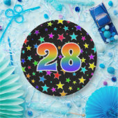 28ste Evenement: Vet, Leuk, Kleurrijke Regenboog 2 Papieren Bordje (Feest)