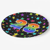 28ste Evenement: Vet, Leuk, Kleurrijke Regenboog 2 Papieren Bordje (Gekanteld)