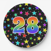 28ste Evenement: Vet, Leuk, Kleurrijke Regenboog 2 Papieren Bordje (Voorkant)