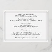 28ste verjaardag: Art Deco Kijk "28", met naam Folie Uitnodiging (Achterkant)