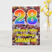 28ste Verjaardag; De rustieke Bladeren van de Kaart (Gele Bloem)