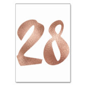 28Tafelnummer White Metallic roze Rose Gold Kaart (Achterkant)
