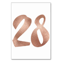 28Tafelnummer White Metallic roze Rose Gold Kaart