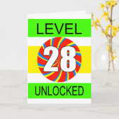 28th Birthday Computer Gamer Kaart (Gele Bloem)