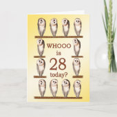 28th Birthday, Curious Owls Kaart (Voorkant)