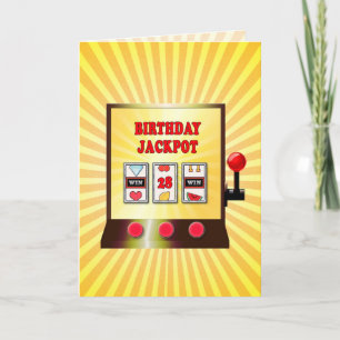 28th birthday slot machine card kaart