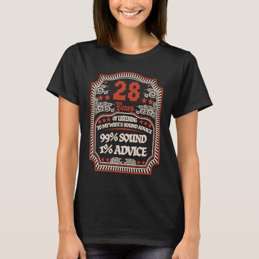 28th Wedding Anniversary For Him  Man Husband T-shirt (Voorkant)