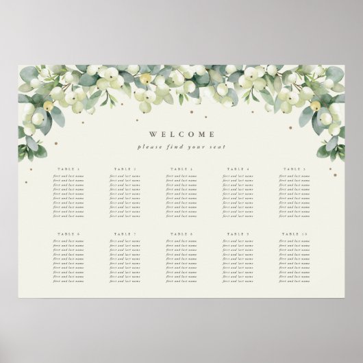 28x20" 10 Tafels van 10 Zitkaarten Poster (Voorkant)