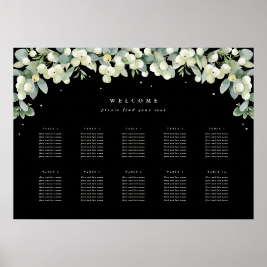 28x20" 10 Tafels van 8 zitplaatsen Chart Poster (Voorkant)