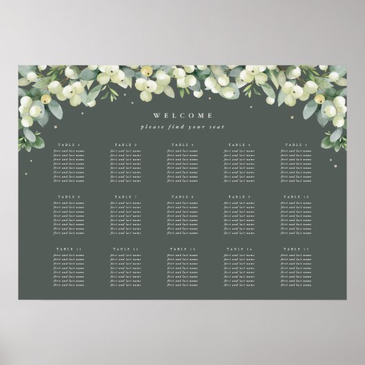 28x20" 15 Tafels van 8 Zitkaarten Poster (Voorkant)