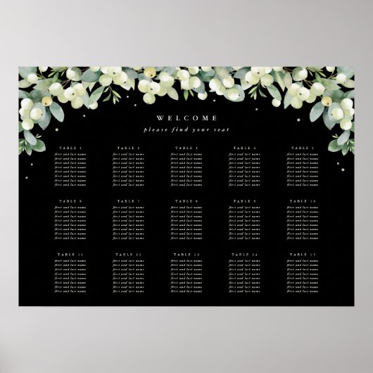28x20" 15 Tafels van 8 zitplaatsen Chart Poster (Voorkant)