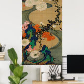 29. 菊 流 図, 若 冲 Chrysanthemum & Stream, Jakuchüu Poster (Thuiskantoor)