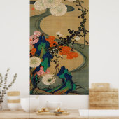 29. 菊 流 図, 若 冲 Chrysanthemum & Stream, Jakuchüu Poster (Keuken)