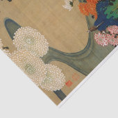 29. 菊 流 図, 若 冲 Chrysanthemum & Stream, Jakuchüu Tissuepapier (Detail)