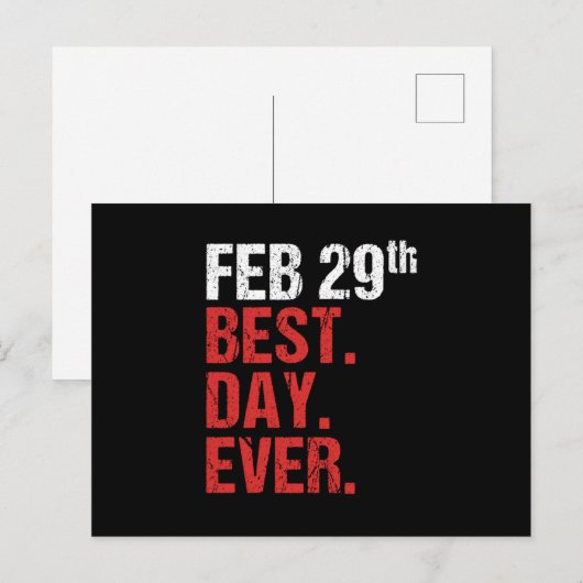 29 feb. Beste dag ooit 29 februari Gift Briefkaart (Voorkant / Achterkant)