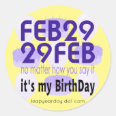 29 FEB. RONDE STICKER (Voorkant)