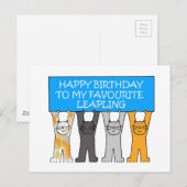 29 februari Cartoon Katten Briefkaart (Voorkant / Achterkant)