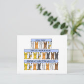 29 februari Cartoon Katten Briefkaart (Staand voorkant)