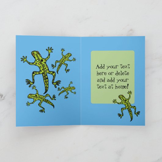 29 februari, Leap Day Birthday Card, Lizards Kaart (Binnen)