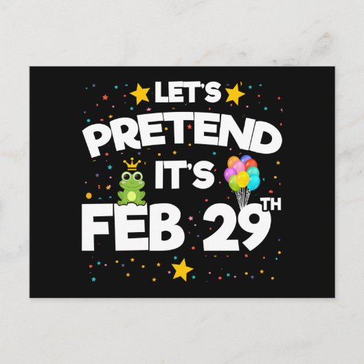 29 februari schrikkeldag Laten we doen alsof het e Briefkaart (Voorkant)