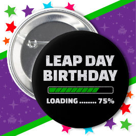 29 februari schrikkelverjaardag 75% aan het laden  ronde button 5,7 cm